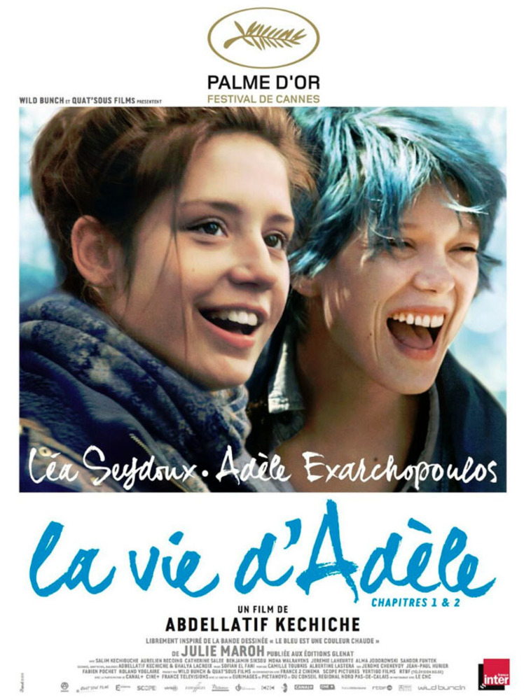 پوستر فیلم «آبی گرم‌ترین رنگ است»(Blue Is The Warmest Color) با بازی ادل اگزارکوپولوس و لئا سیدو